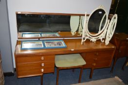 Teak Dressing Table with Stool