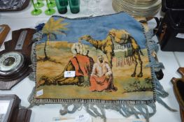 Middle Eastern Patterned Wall Rug and a Small Pane