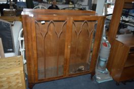 Walnut Veneered Two Door Display Cabinet