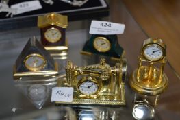 Collection of Five Miniature Clocks