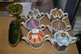 Six Decorative Teapots and Two Kingston Pottery Va