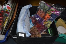 Box Containing Decorative Shawls, Light Fitting, e