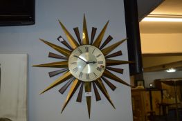 Metamec Quartz Sunburst Wall Clock
