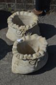 Pair of Reconstituted Limestone Planters in the Fo