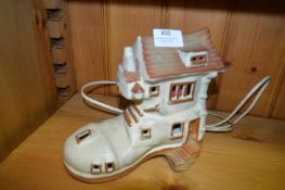 Pottery Table Lamp in the Form of a Boot
