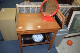 Teak Fold Over Table, Waste Bin, Cane Coffee Table