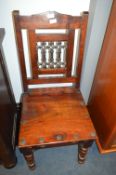 Metal Studded Indian Teak Hall Chair