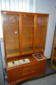 Teak Wall Unit with Glazed Doors