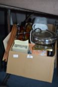 Box Containing Silver Plated Ware, Dinnerware, Hai