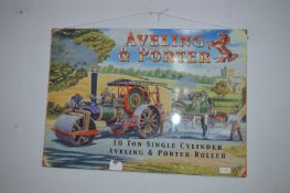 *PRINTED METAL WALL SIGN - AVELING & PORTER STEAMROLLERS