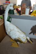 *PAINTED METAL GARDEN DECORATION - GOOSE