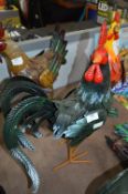 *PAINTED TIN GARDEN DECORATION - COCKEREL