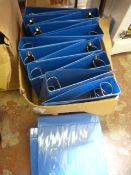 Box of Fourteen Blue Ring Binders