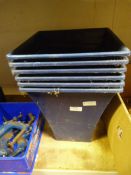 Six Plastic Flower Pots