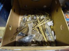 Box of Brass Window Latches, Letter Box, etc.