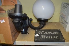 *Lamppost Top, House Plaque and a Glass Shade