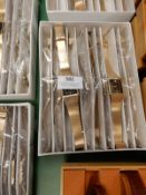 Box Containing 10 Yellow Metal Gents Wristwatches