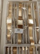 Box Containing 10 Yellow Metal Gents Wristwatches