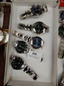 Box Containing 5 Gents Watches with Stainless Stee