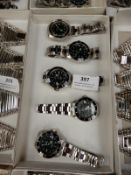 Box Containing 5 Gents Watches with Stainless Stee