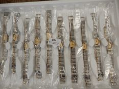 Ten Ladies Fashion Watches with Bimetal Straps