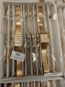 Box Containing 10 Yellow Metal Gents Wristwatches