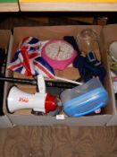 Mixed Box Containing Loud Hailer, Wall Clock, Unio