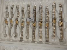 Ten Ladies Fashion Watches with Bimetal Straps
