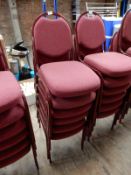 Six Stackable Square Framed Banqueting Chairs with
