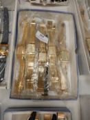 Box Containing 10 Yellow Metal Fashion Watches
