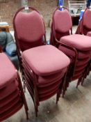 Six Stackable Square Framed Banqueting Chairs with