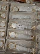 Box Containing 10 Ladies Fashion Watches with Whit