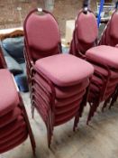Six Stackable Square Framed Banqueting Chairs with