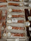 Box Containing 10 Ladies Fashion Watches with Tan