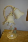 Painted Wrought Metal Table Lamp