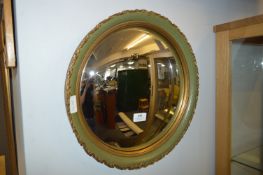 Circular Decorative Gilt Framed Convex Wall Mirror