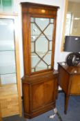 Mahogany Inlaid Corner Display Unit