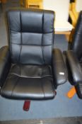 Black Leatherette Reclining Armchair
