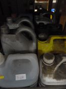 Box Containing Part-used Bottles of Cleaning Produ