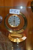 Small French Brass Solo Alarm Clock