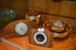 Block Wood Fruit Bowl, Biscuit Barrel and Two Mant