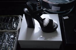 Pair of Ladies Catwalk Black Leatherette High Heel