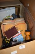 Box Containing 79rpm Records, Photo Frames, etc.