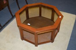 Mahogany Coffee Table with Hexagonal Glass Top
