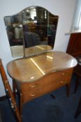 Walnut Kidney Shaped Dressing Table