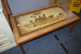 Teak Tile Top Coffee Table