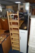 Eight Height Pine Shelf Unit and a Mirrored Tall B