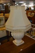 Large Pottery Table Lamp with Shade
