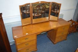Stag Walnut Effect Twin Pedestal Dressing Table