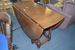 Oak Oval Topped Gate Legged Dining Table